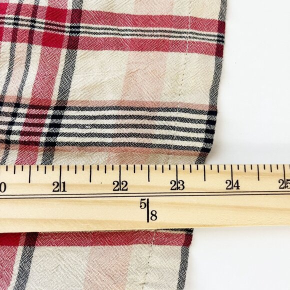 Anthropologie Maeve Priscilla Plaid Flutter Sleeve Top Tan Red - Size Small - Picture 6 of 6